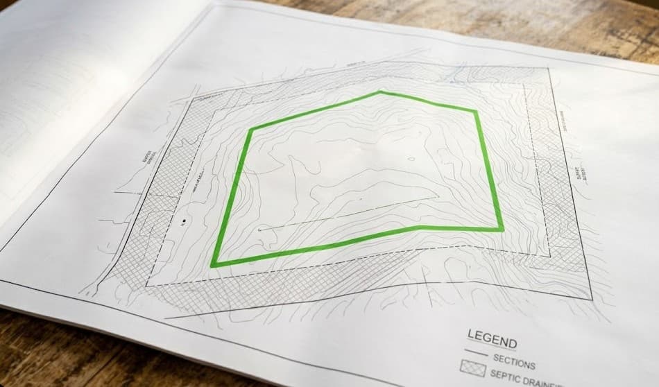 Site plan showing setbacks and buildable envelope from a Washington feasibility study