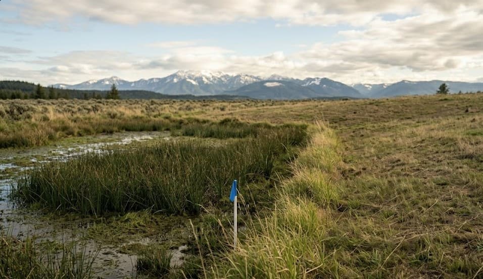 Wetland area near a Washington building lot affecting development potential